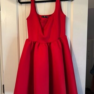 Chic Red Sleeveless Mini Dress